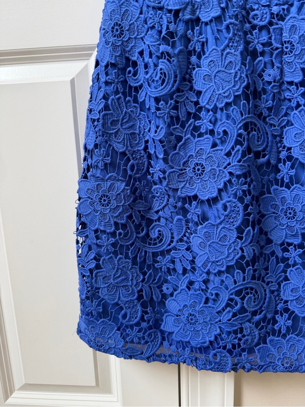 J. Crew Cobalt Blue Floral Lace Midi Dress - Picture 3 of 8